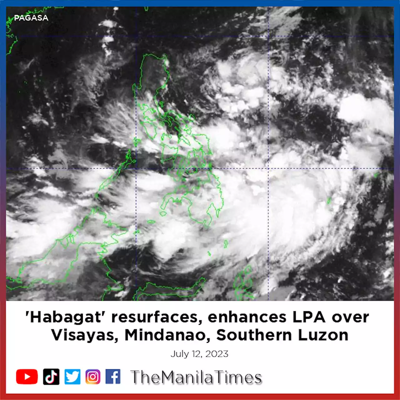 'Habagat' resurfaces, enhances LPA over Visayas, Mindanao, Southern Luzon