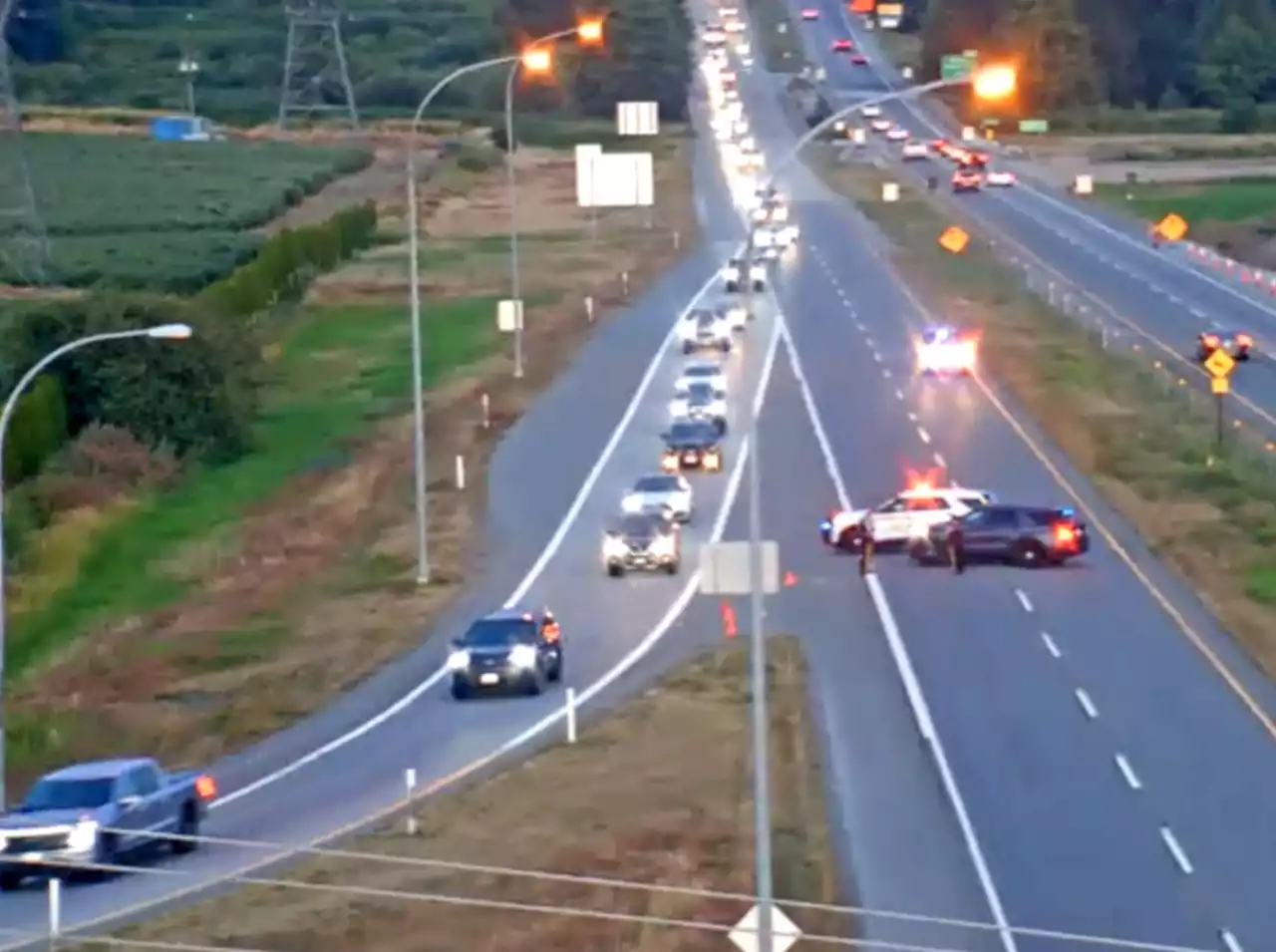 Highway 99 closed in both directions in Surrey due to police incident