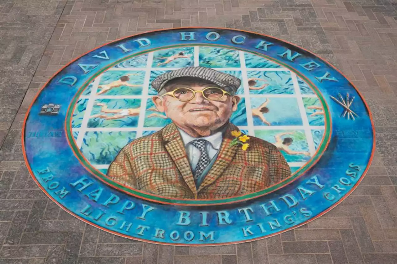 David Hockney chalk drawing celebrates artist's 86th birthday