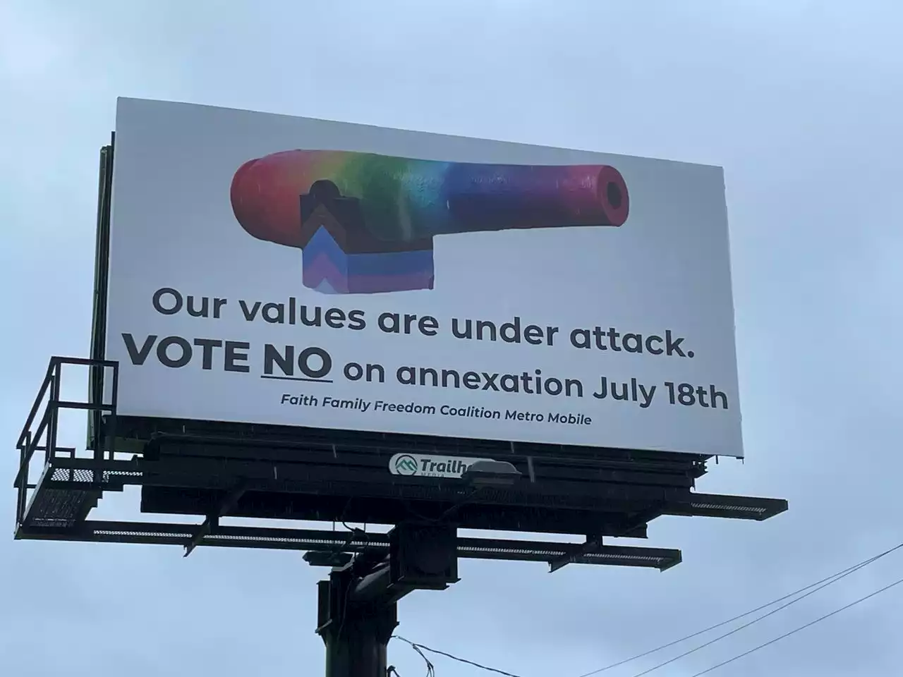 Anti-LGBTQ billboard urges no vote on Mobile annexation