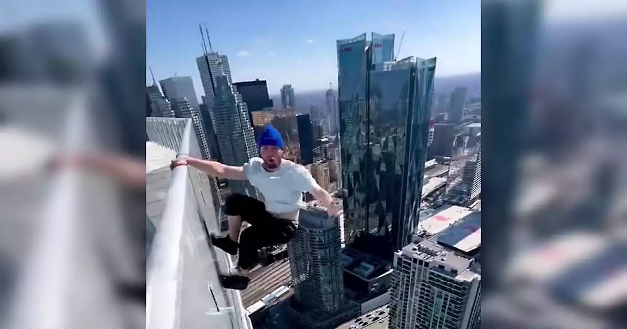 Video of Toronto rooftopper's death-defying stunt will make your palms sweat