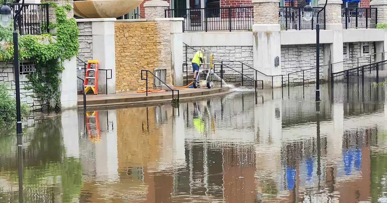 Back-to-back days of storms result in downtown river flooding