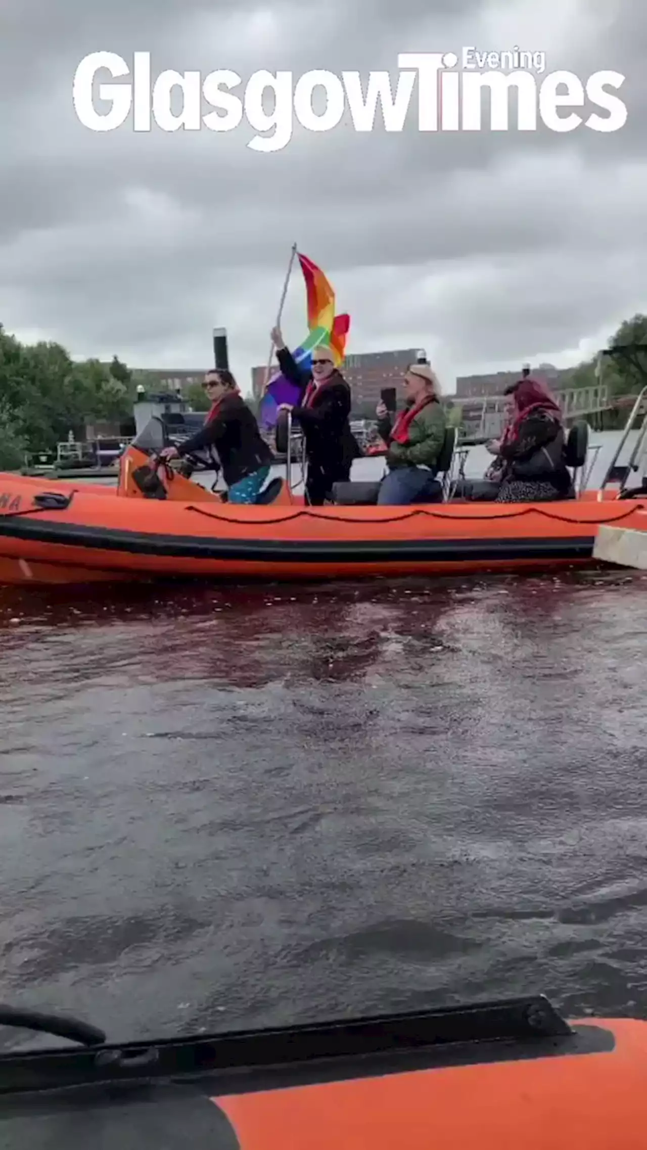 Pride flag arrives in Glasgow for the first time using the River Clyde