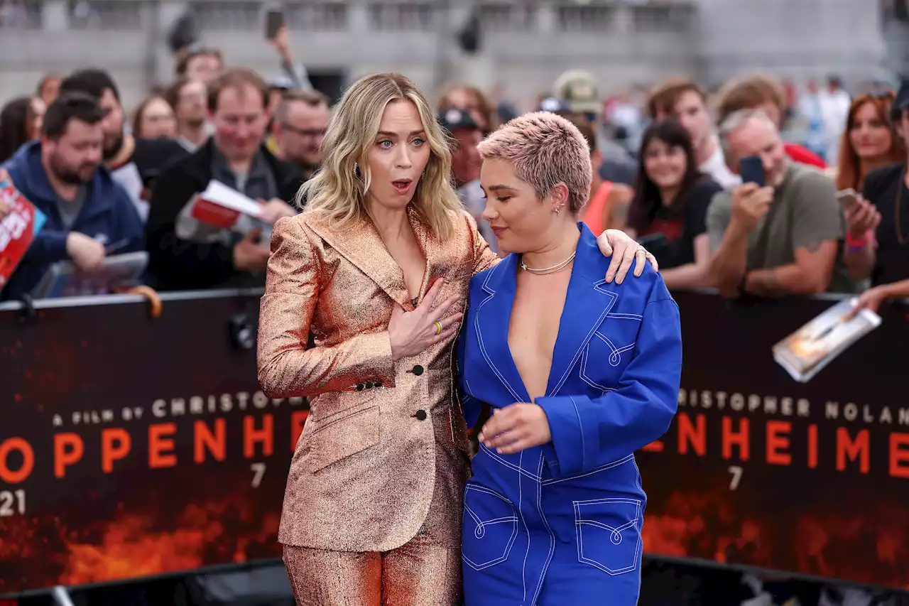 Florence Pugh Stepped In To Save Emily Blunt From A Wardrobe Malfunction At Oppenheimer Event