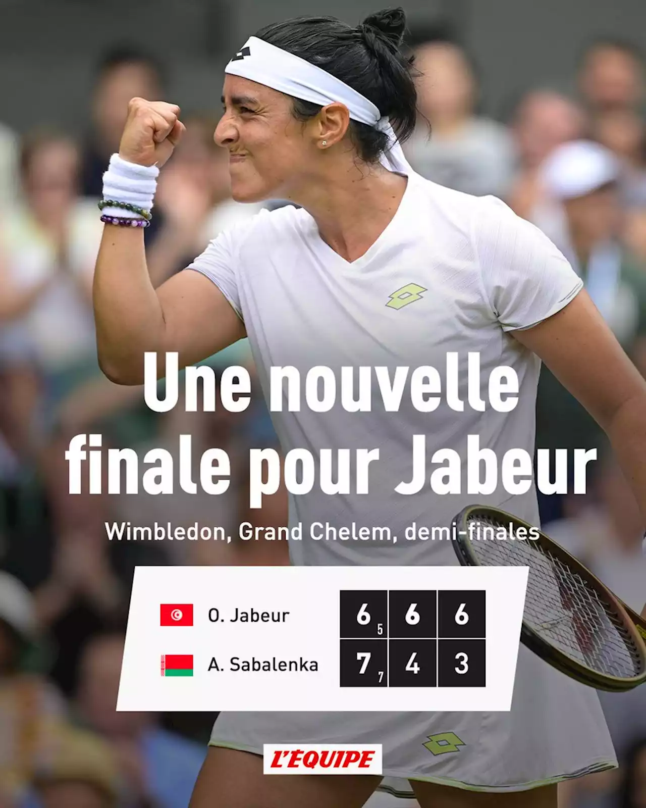 Résultat et résumé : Ons Jabeur - Aryna Sabalenka, Grand Chelem, Wimbledon, Demi-finales, Jeudi 13 juillet 2023