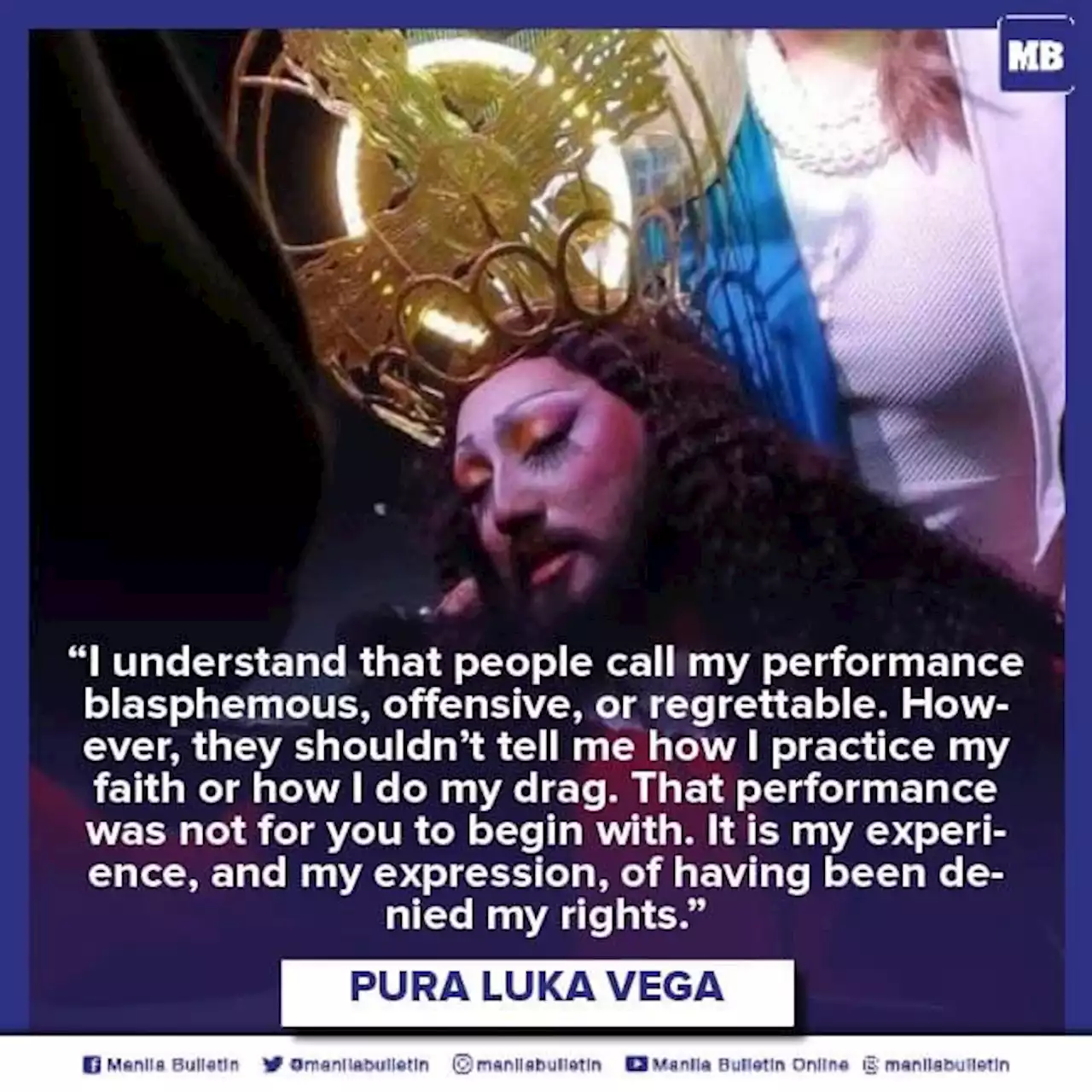 Pura Luka Vega defends drag performance of 'Ama Namin'