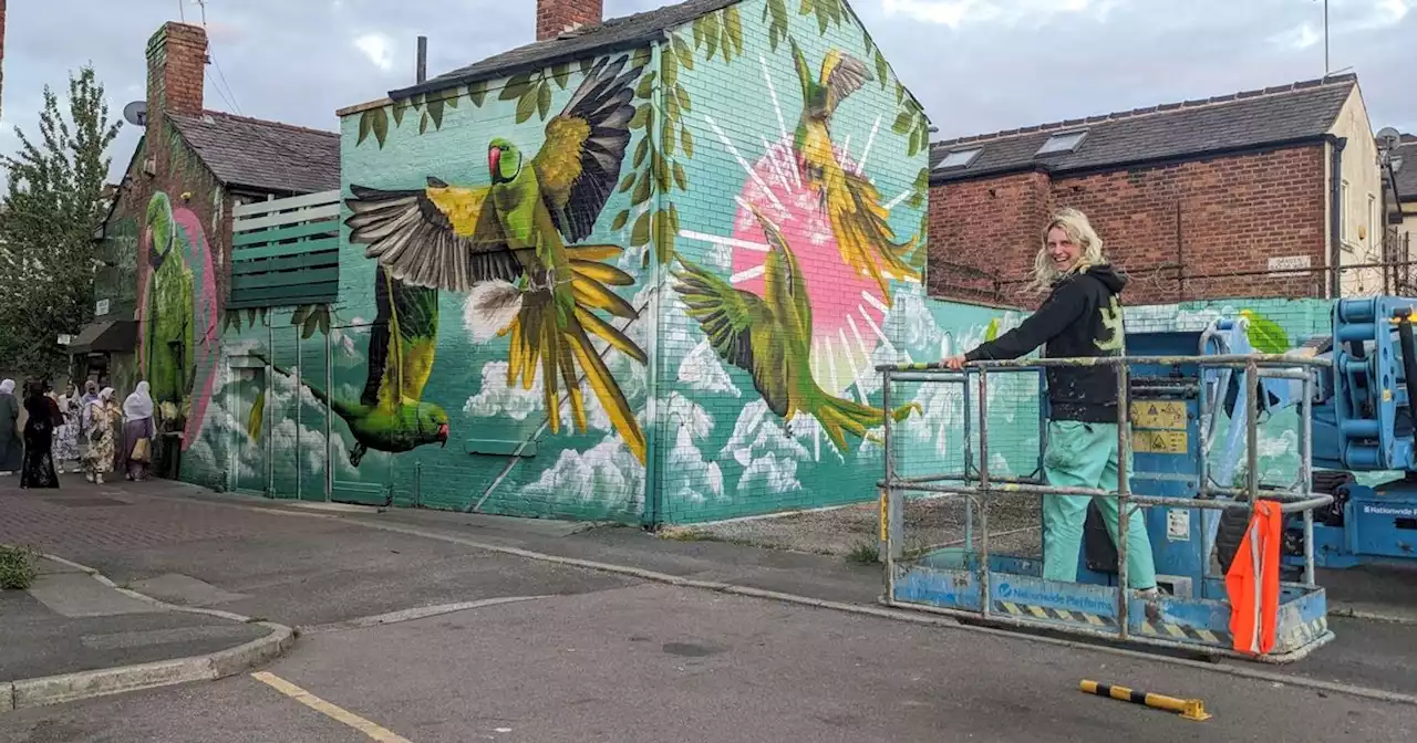 The stunning new mural celebrating South Manchester’s famous parakeets