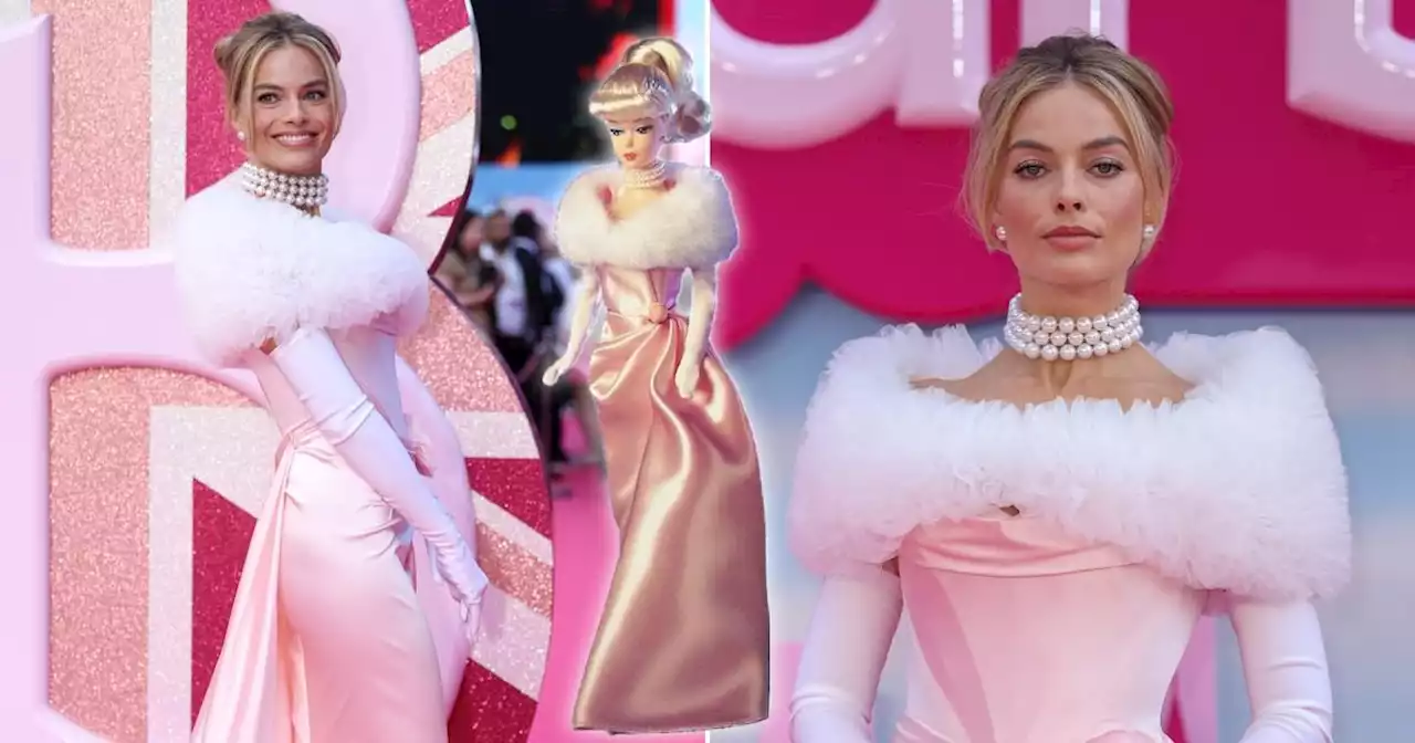 Margot Robbie transforms into real-life Barbie with classic gown for UK premiere