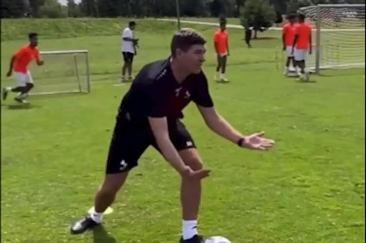 Footage shows Gerrard's communication struggles during Al Ettifaq training session