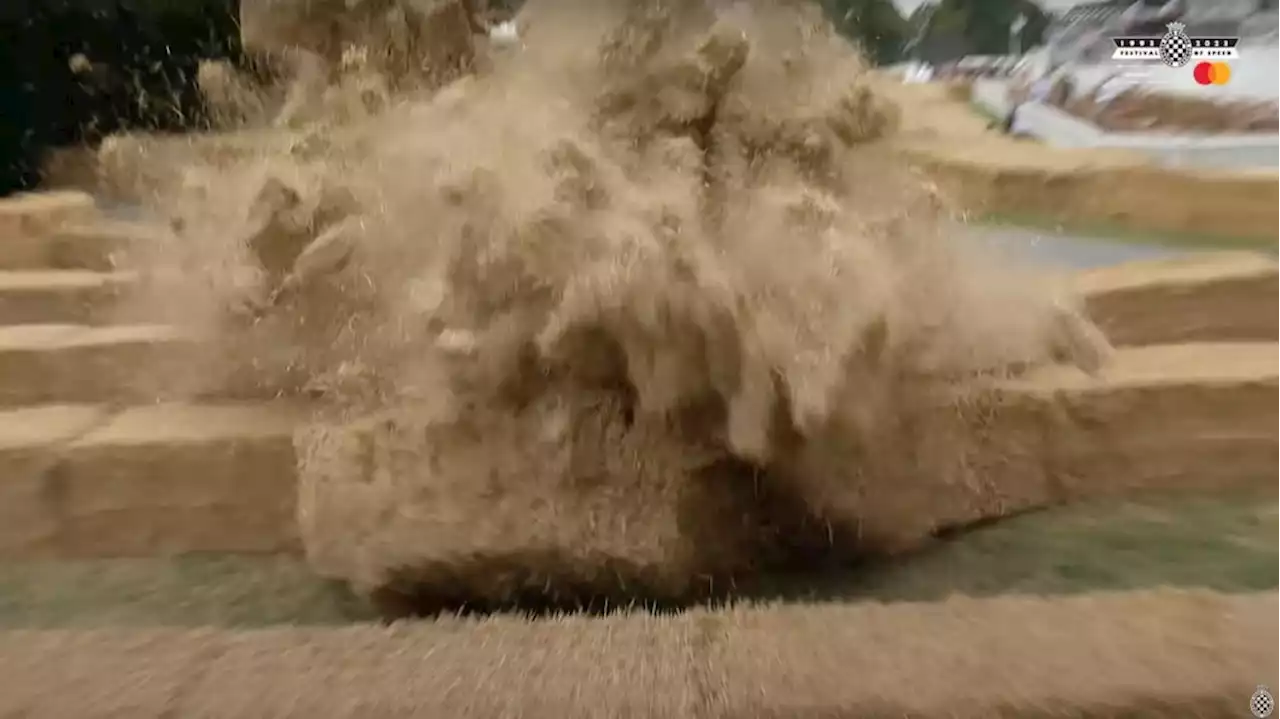 Watch the Hyundai RN22e send it into the hay bales at the Goodwood Festival of Speed