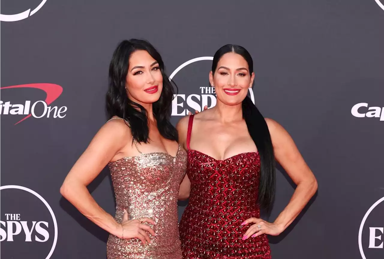 Nikki and Brie Garcia Make Sparkling Style Statements in Red Velvet and Gold Sequined Looks for ESPYs 2023