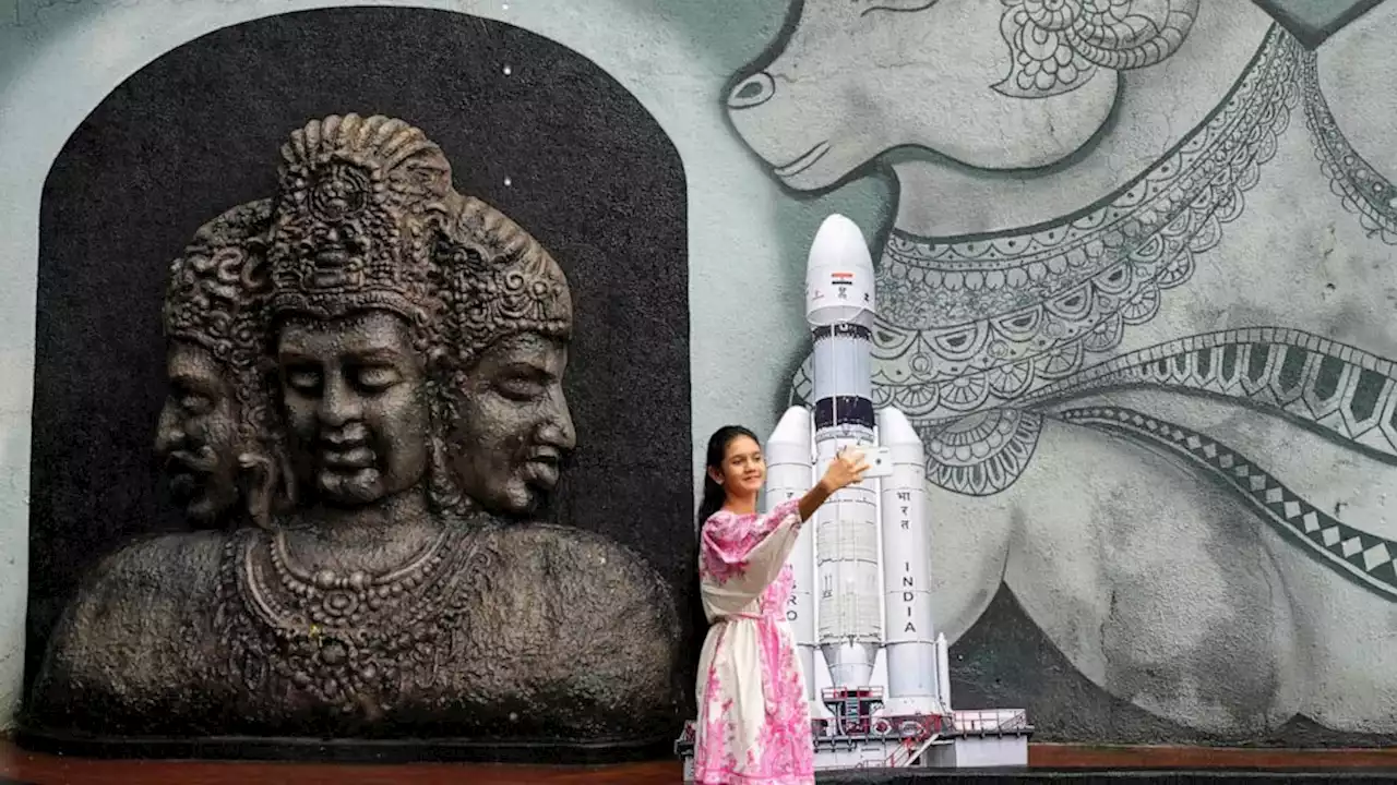 Crowds cheer as India launches a lander and rover to explore the moon’s south pole