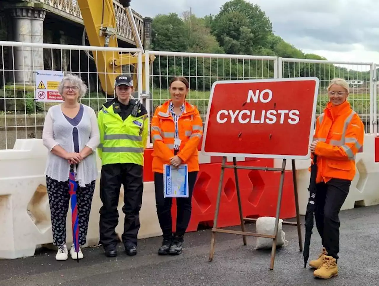 Cycling on pavement crackdown during Broadgate flood defence works