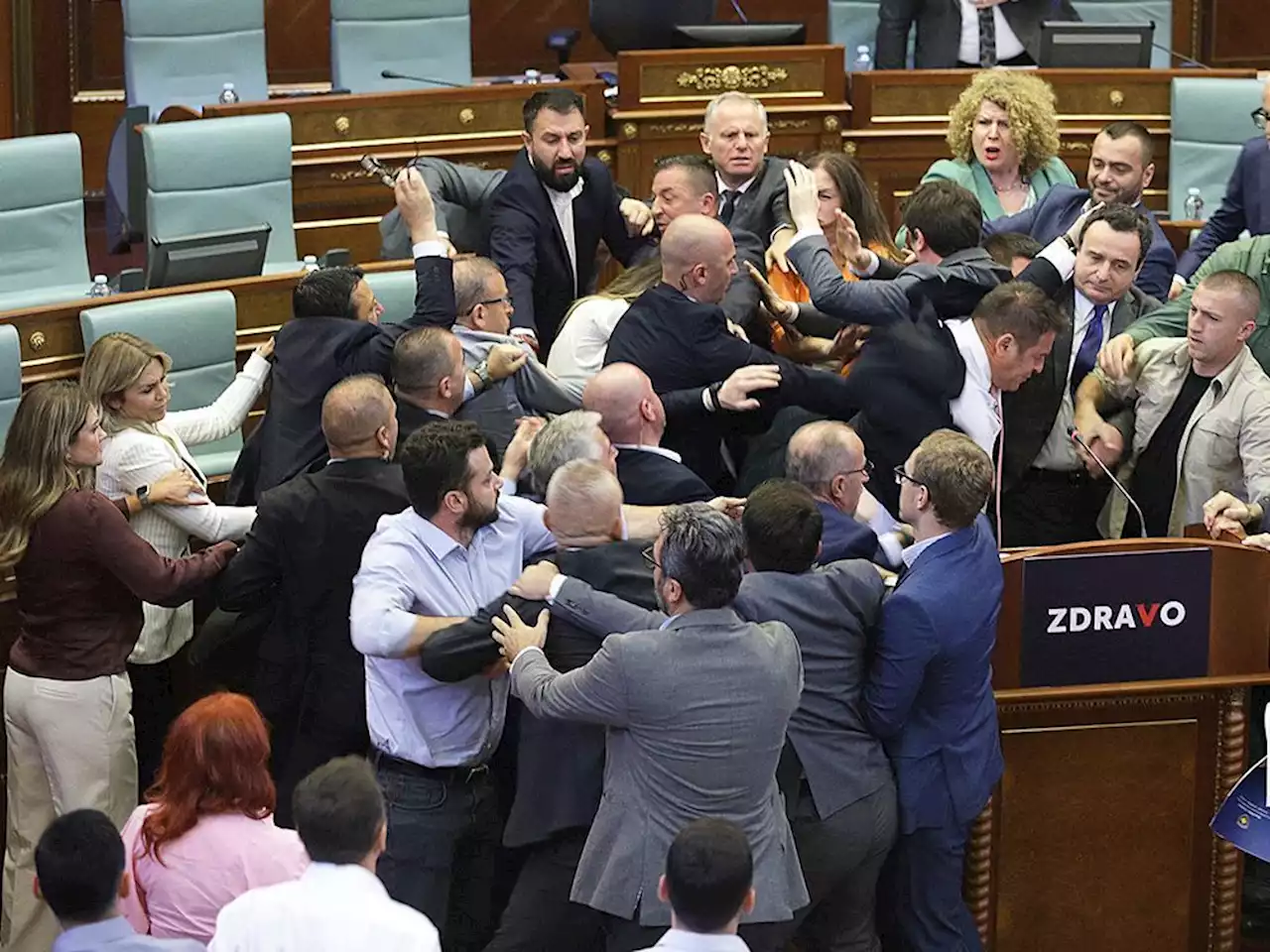 Kosovo's parliament brawls during prime minister's speech over ethnic tensions