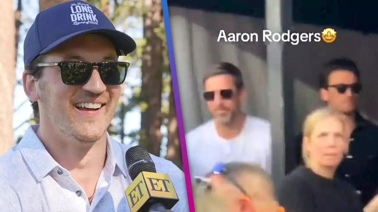 Miles Teller & Aaron Rodgers Talk Viral Dance at Taylor Swift Concert