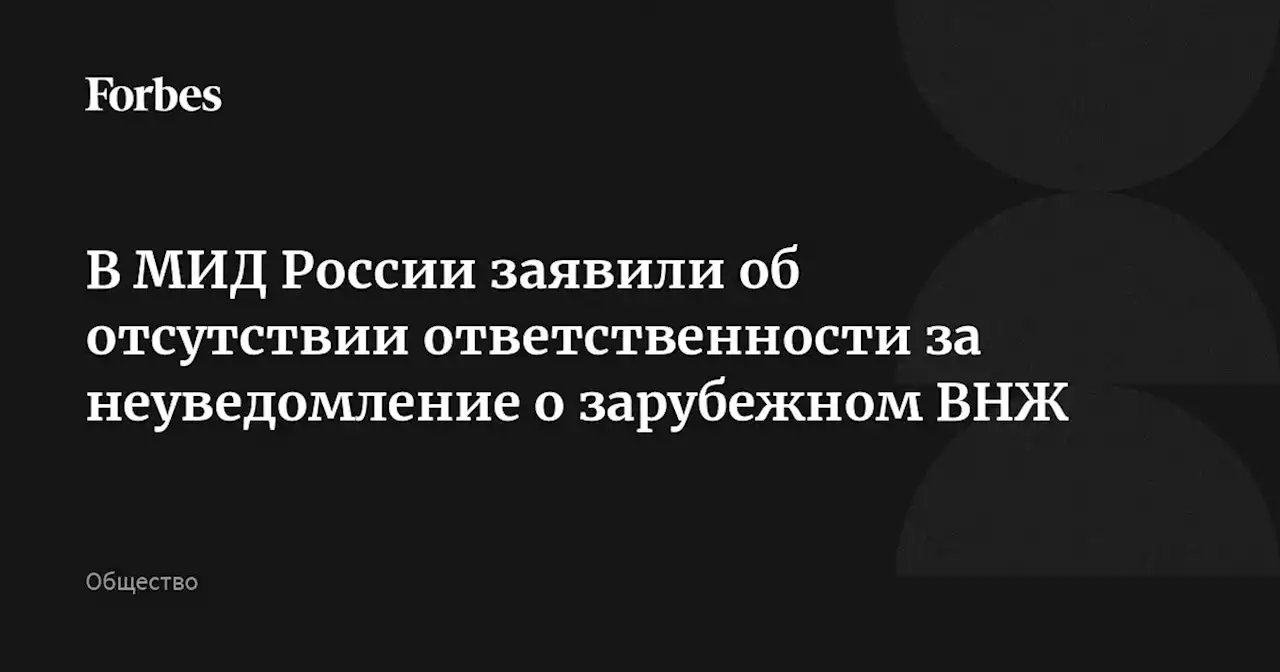 В МИД России заявили об отсутствии ответственности за неуведомление о зарубежном ВНЖ