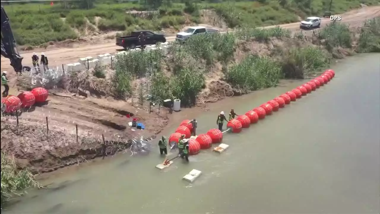 Texas' floating border wall in portion of Rio Grande nearing completion