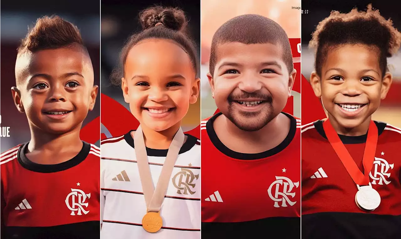 Campanha projeta imagens ídolos do Flamengo como crianças e web reage com humor