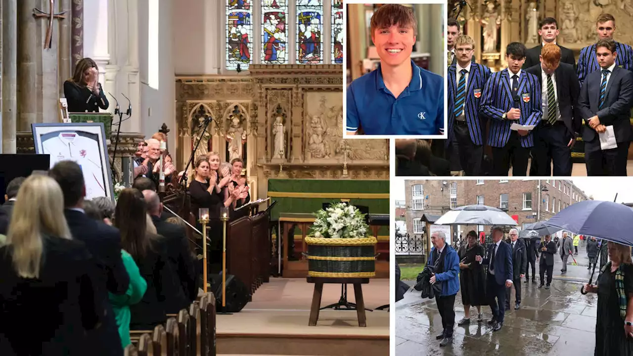 'One day the dawn will break for us': Mother of Nottingham attack victim Barnaby Webber sobs during funeral address