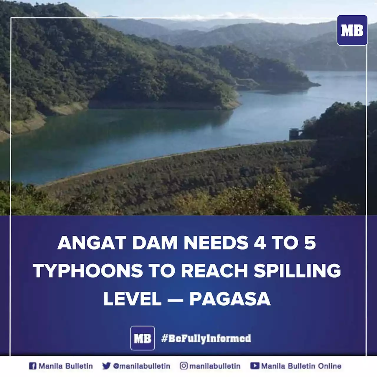 Angat Dam needs 4 to 5 typhoons to reach spilling level --- PAGASA