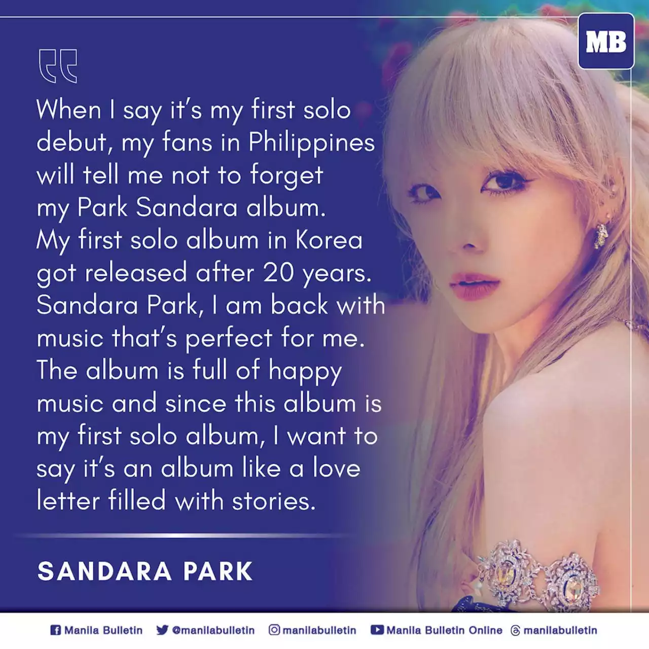 Sandara Park talks about debut Korean album, missing 2NE1, past career in PH