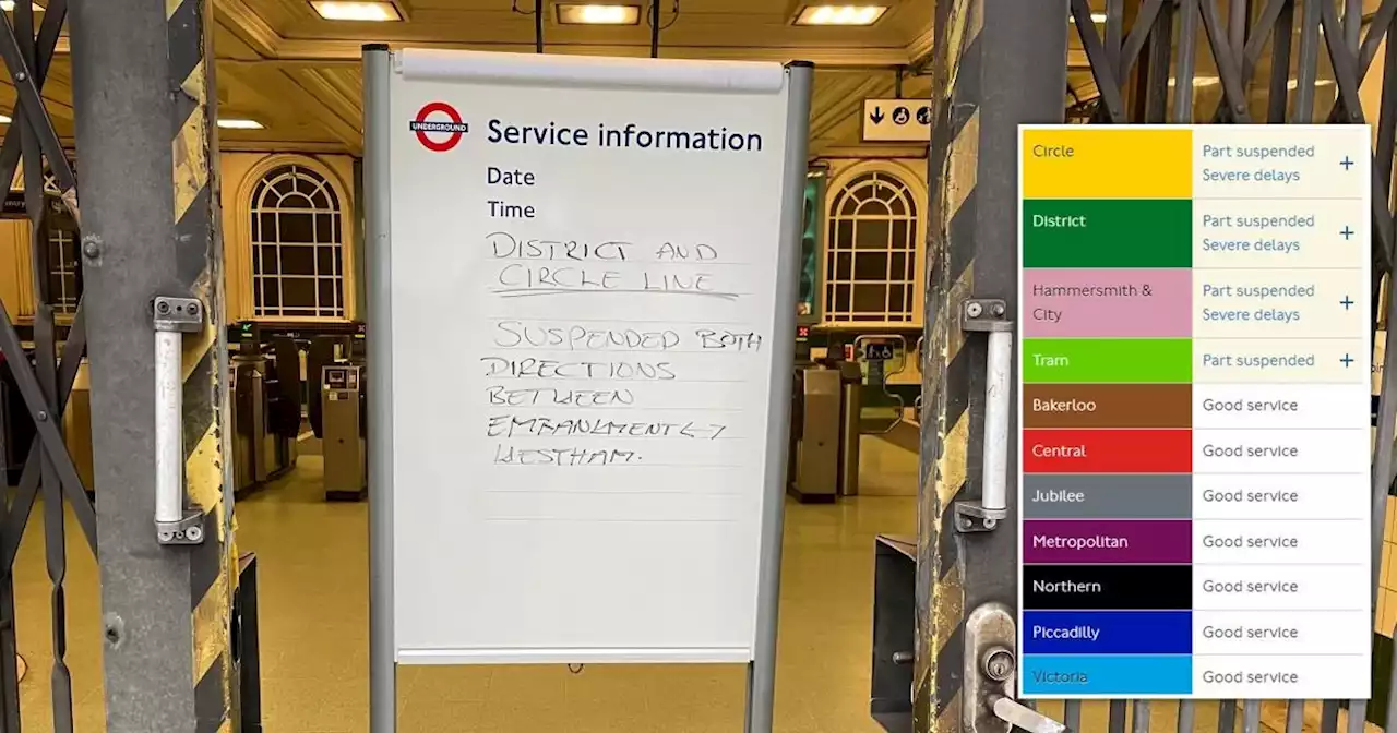 London Underground rush-hour chaos with three Tube lines suspended