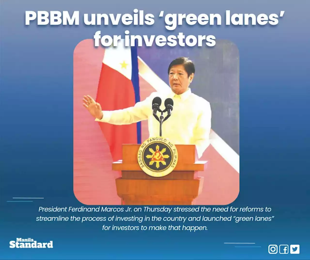 PBBM unveils ‘green lanes’ for investors