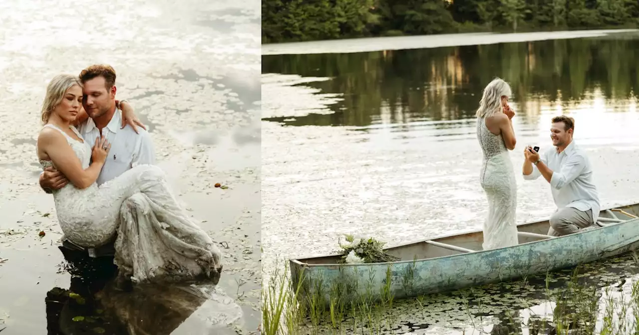 Couple's Canoe Capsizes During Proposal, Making for Romantic Photos