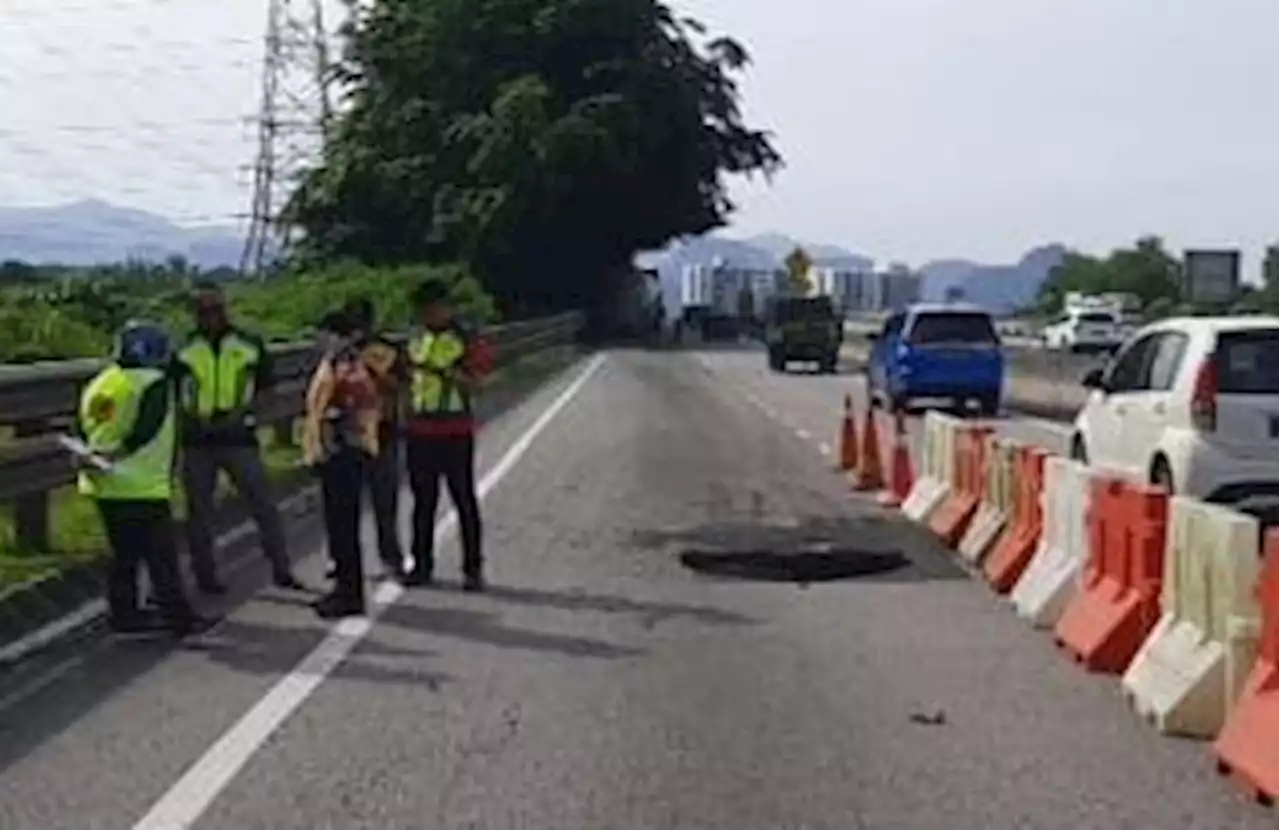 2.4m deep sinkhole appears over night on Jalan Jelapang-Ampang in Perak