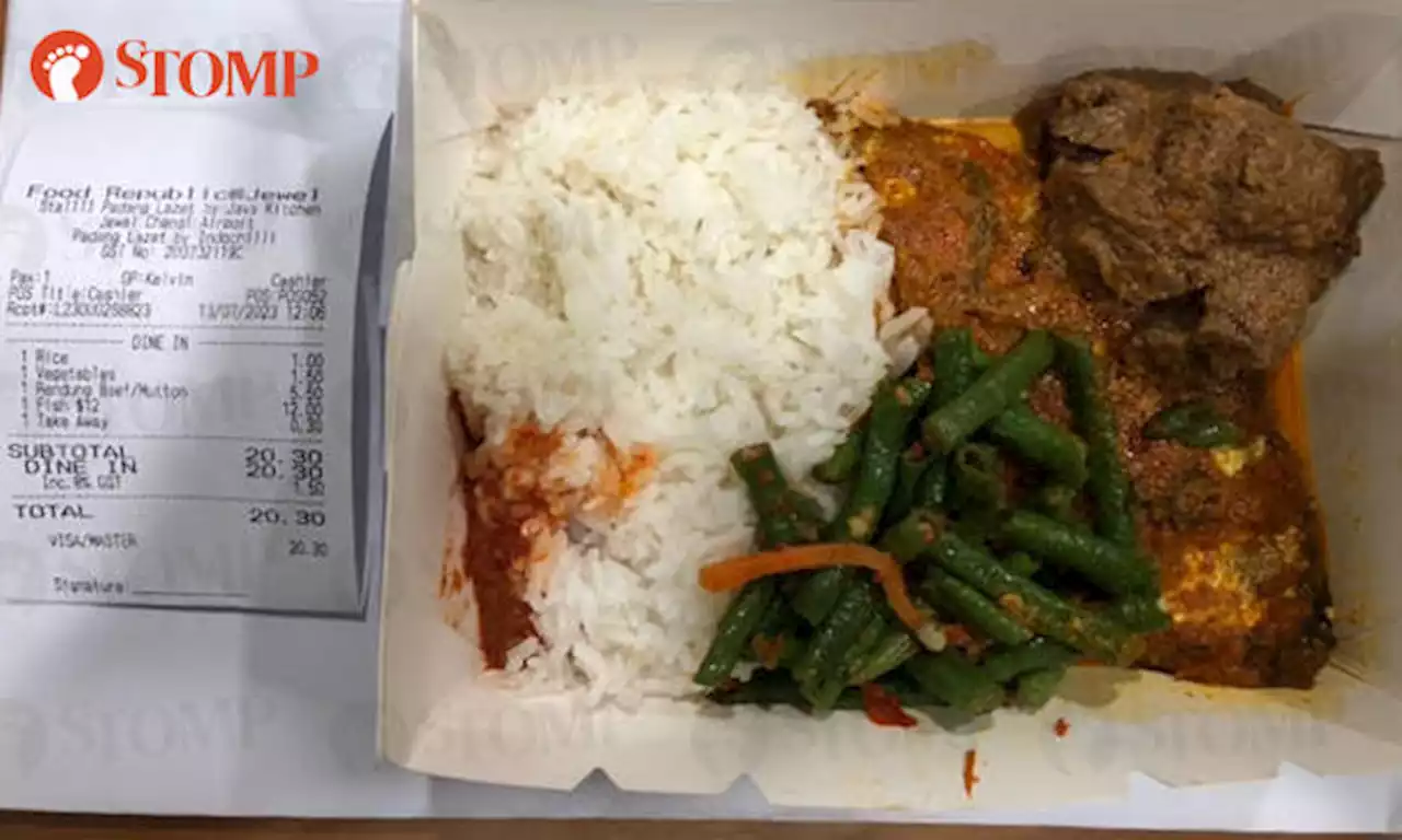 $20.30 nasi padang from Food Republic stall at Jewel causes woman to bust budget