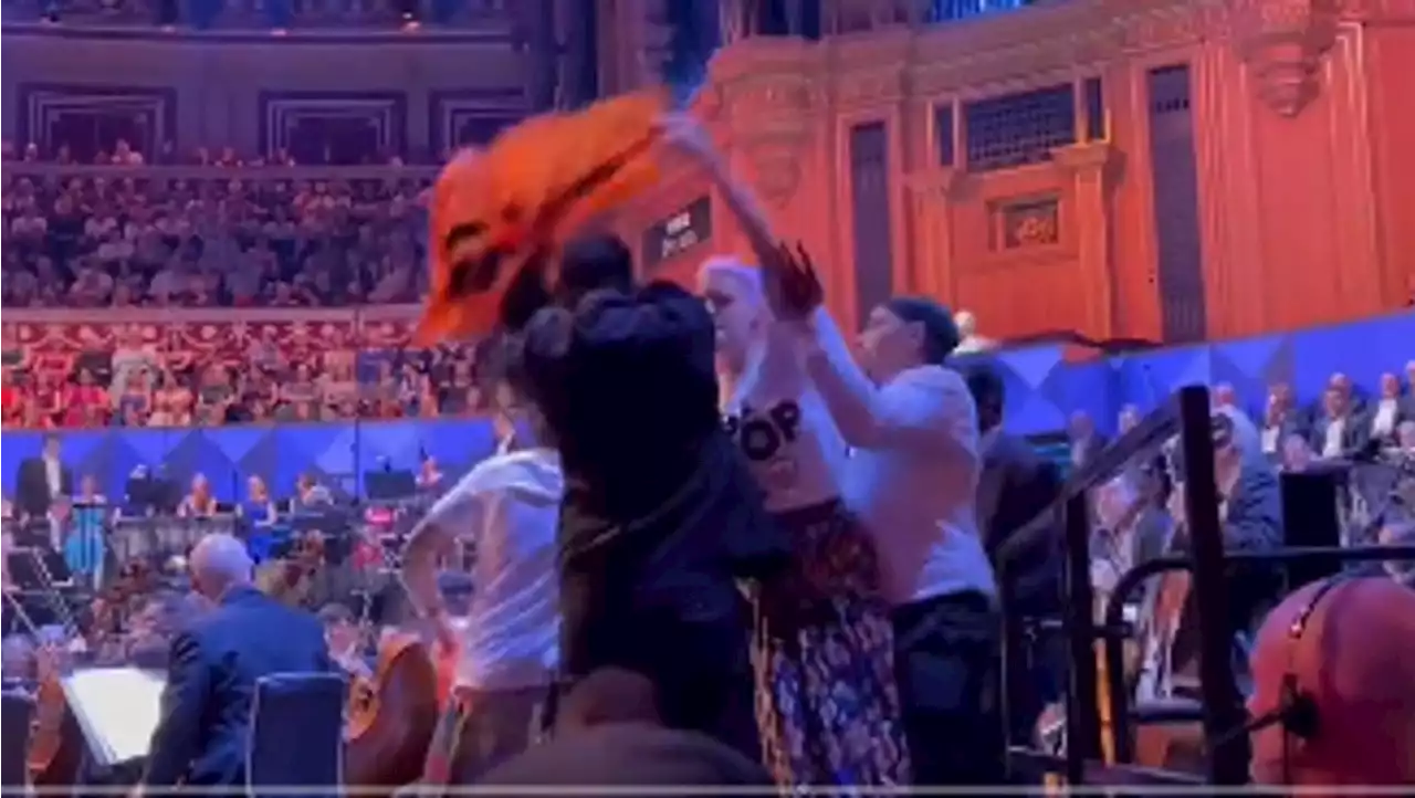 Just Stop Oil protesters disrupt the BBC Proms at the Royal Albert Hall