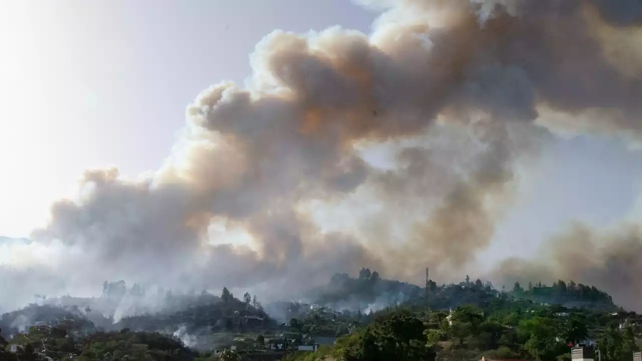 Evacuan el munucipio de Tijarafe (La Palma) ante el avance del incendio forestal de Puntagorda