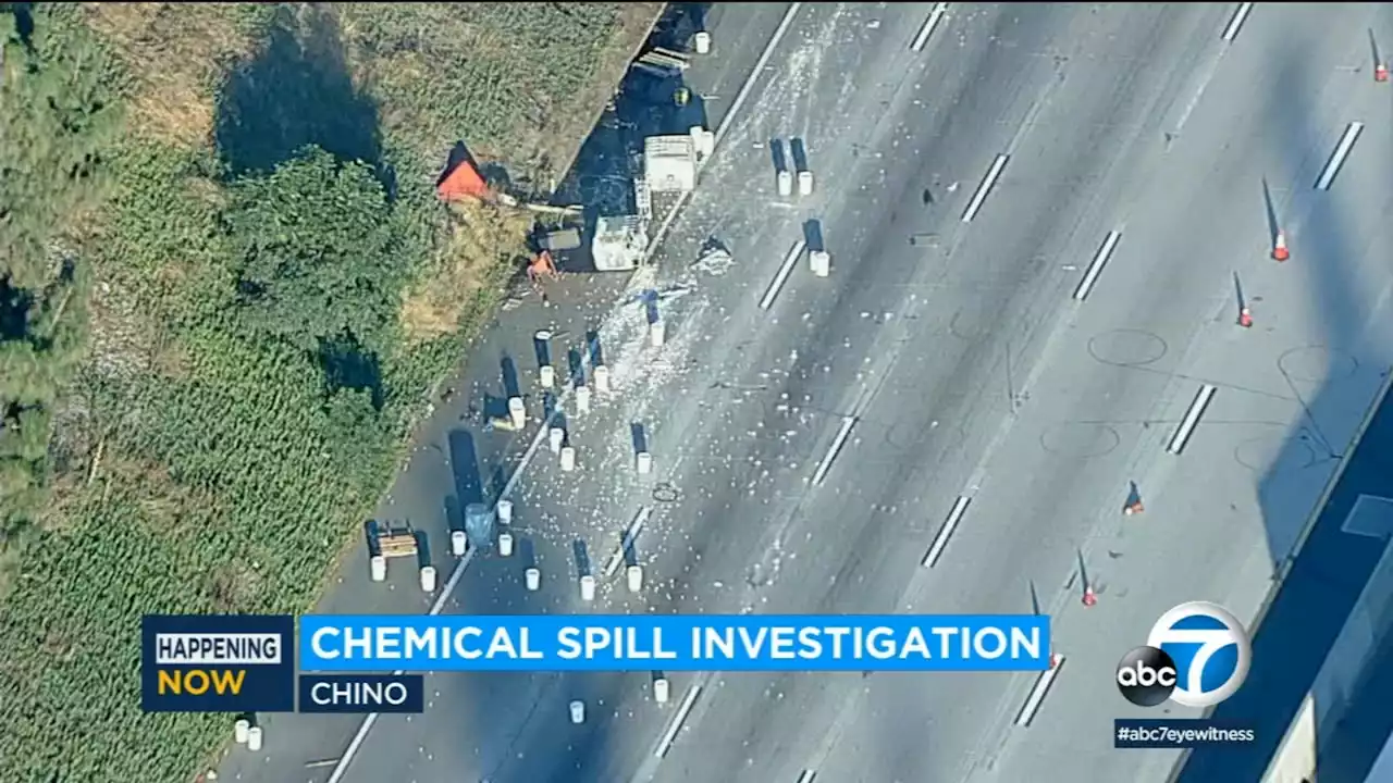 Some EB lanes of 60 Freeway in Chino reopen after chemical spill