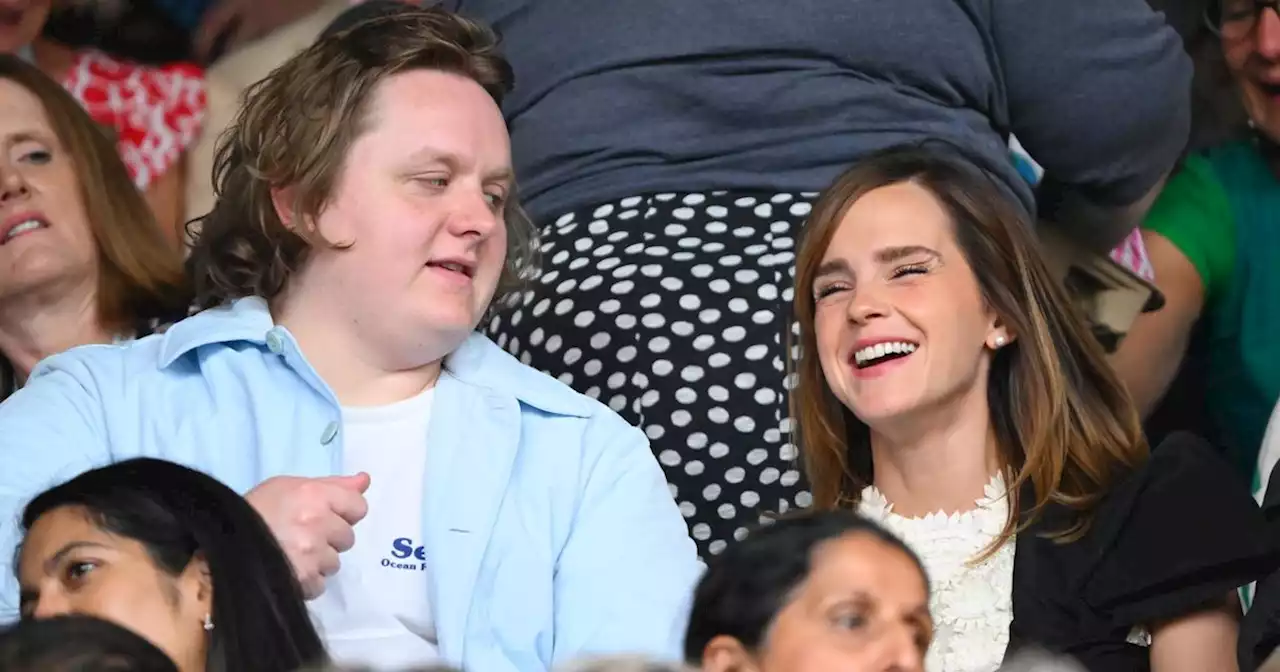 Lewis Capaldi and Emma Watson share a laugh at Wimbledon women's final