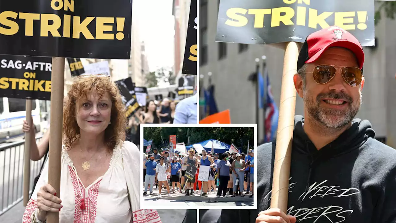 Susan Sarandon and Jason Sudeikis among stars on Hollywood picket line