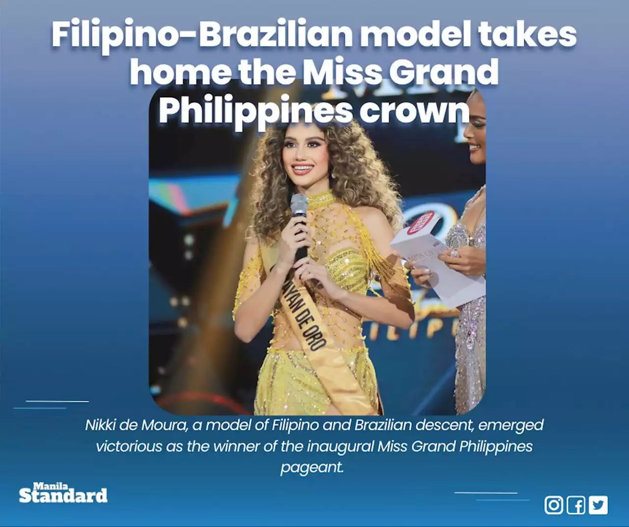 Filipino-Brazilian model takes home the Miss Grand Philippines crown