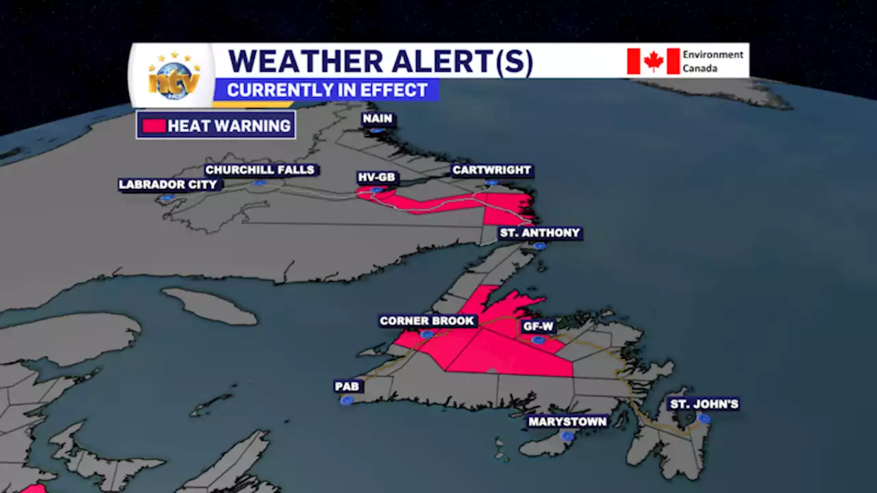 Heat Warnings are in effect for NL this weekend