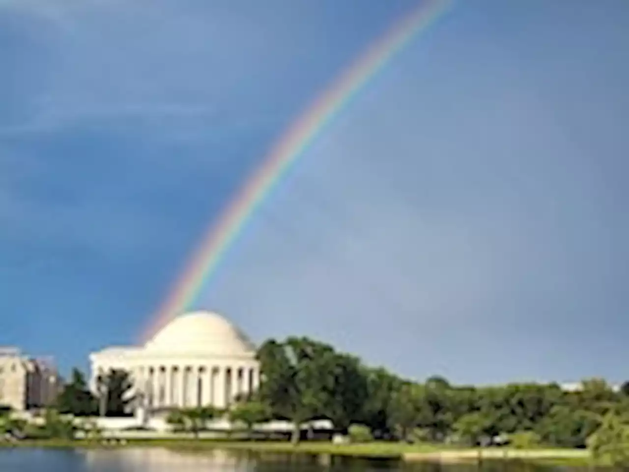 Delightful double rainbows graced D.C. area after hefty storms