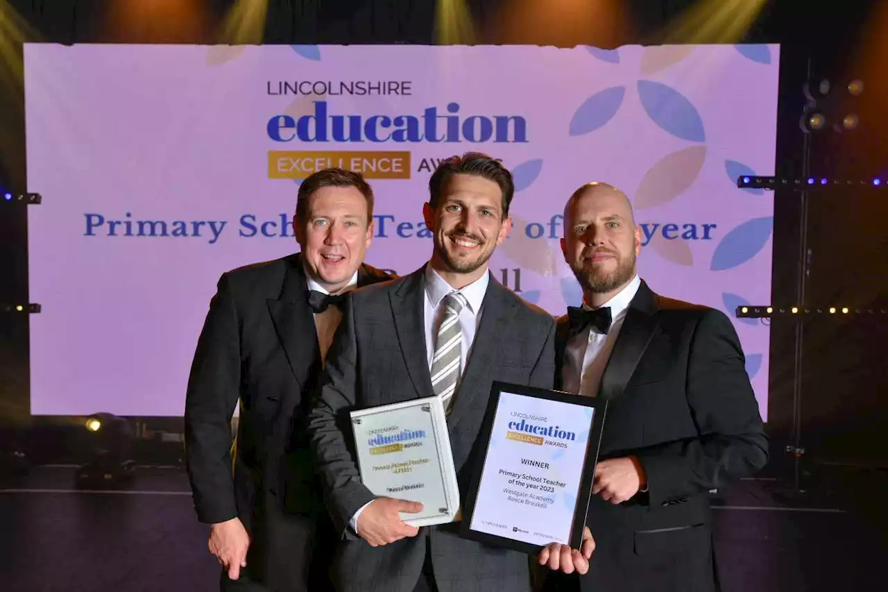 Reece Breakell of Westgate Academy wins Primary School Teacher of the Year in the Lincolnshire Education Excellence Awards 2023