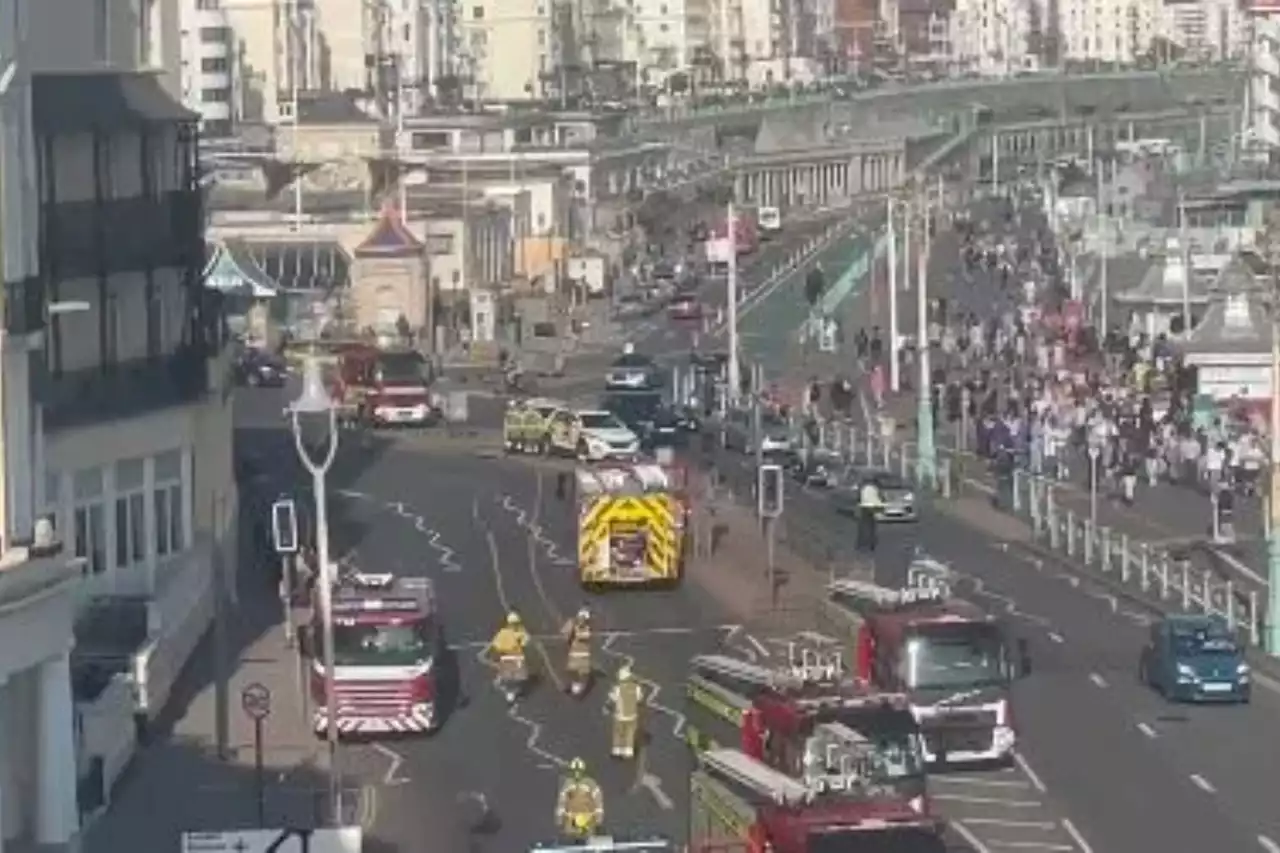 Blaze rips through historic Brighton hotel as smoke billows metres into the air