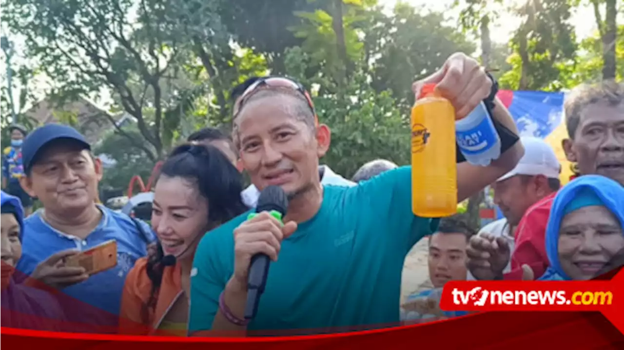 Sandiaga Uno Kunjungi Surabaya, Lari Pagi Di Taman Bungkul, Bicara Soal UMKM