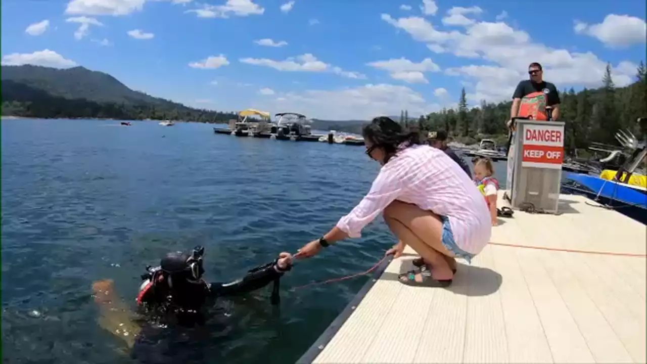 Caught on video: Diver recovers woman's lost wedding ring from bottom of California lake