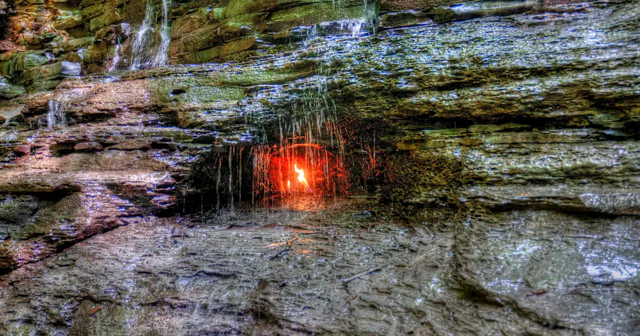 There's a waterfall near Ontario that's literally on fire