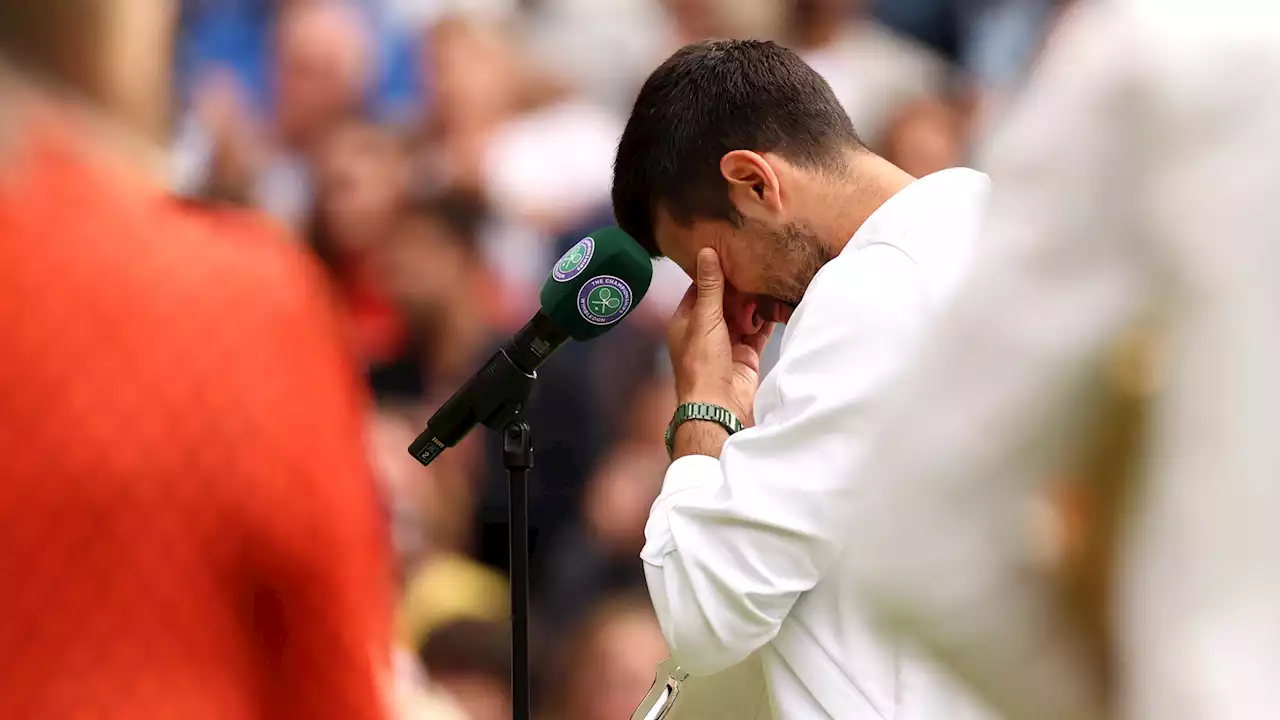 Wimbledon 2023: Novak Djokovic bricht auf Siegerehrung wegen seines Sohnes Stefan in Tränen aus