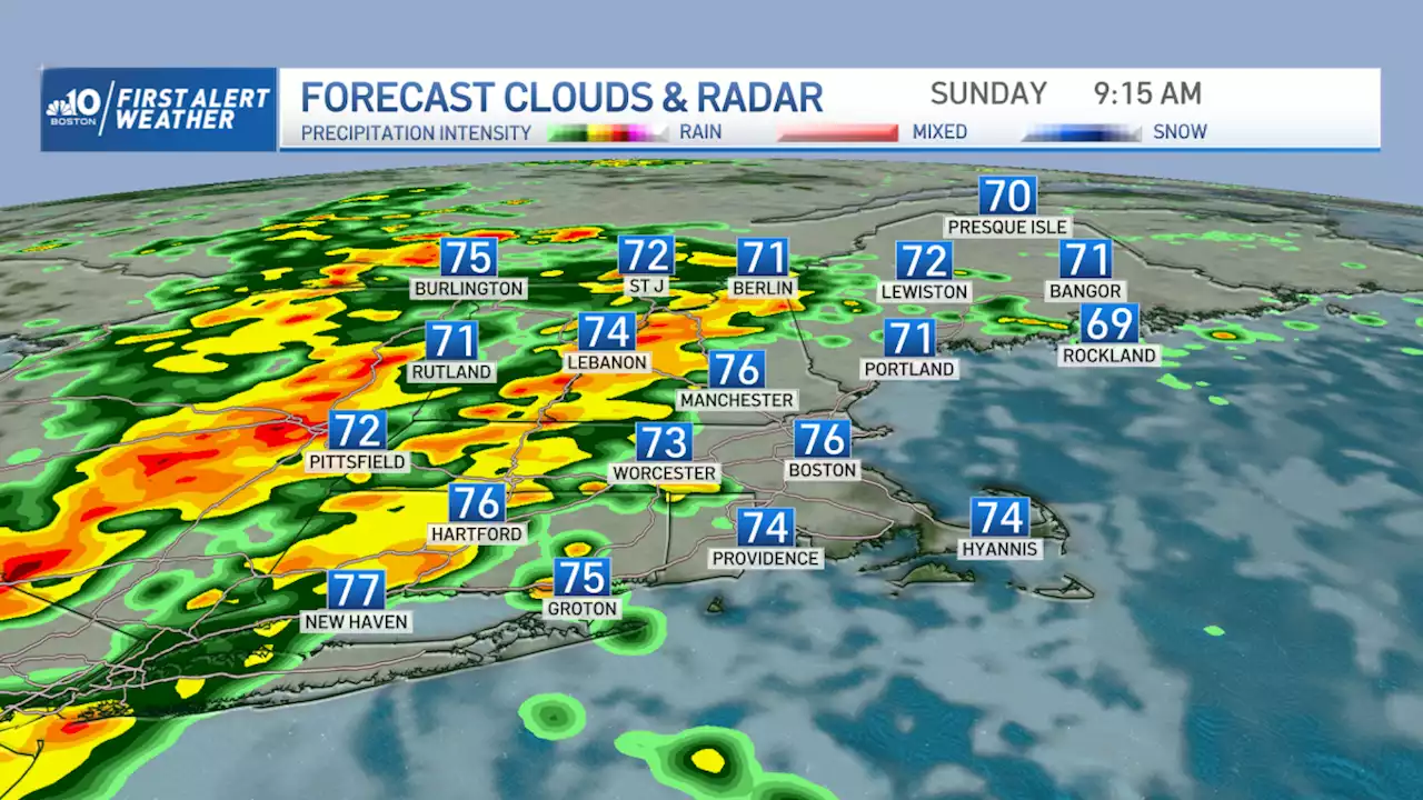 Downpours, possible flooding to impact New England Sunday