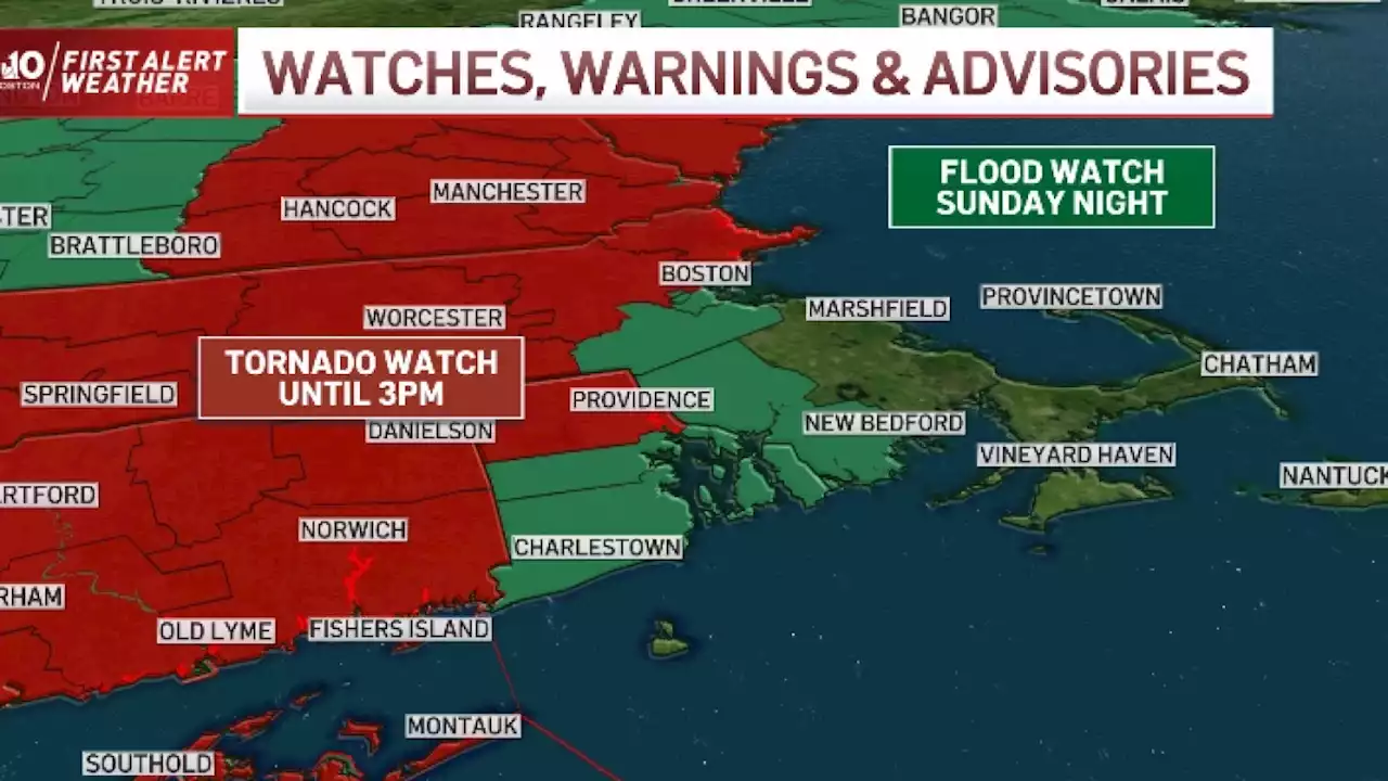 FIRST ALERT: Tornado warnings for parts of Mass., NH; watches remain in effect