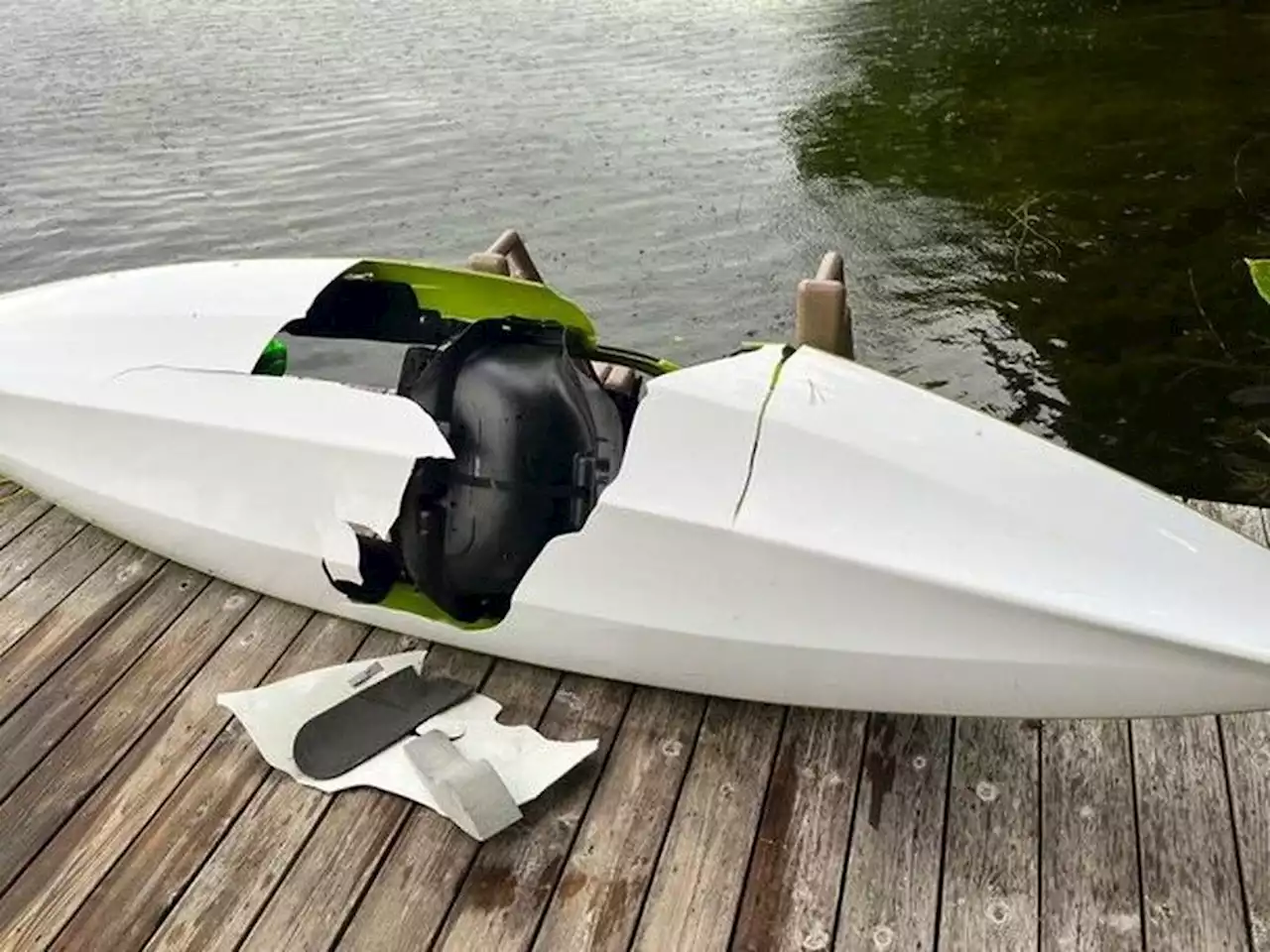 Boater charged with unsafe operation after kayak nearly severed in crash