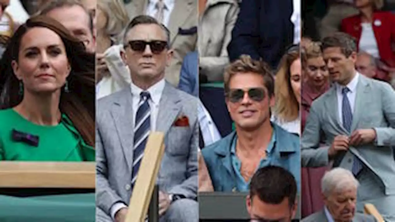 Famosos e lindos: Kate Middleton, ‘James Bond’ e Brad Pitt desfilam nas arquibancadas de Wimbledon