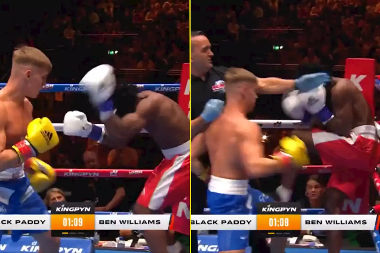 Fans can't believe influencer boxer was allowed to fight after he cowers in fear