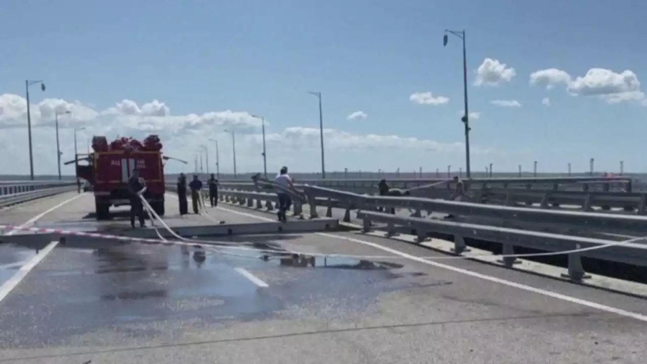 Key Russian bridge to Crimea is struck again, with Moscow blaming Kyiv for attack that killed 2